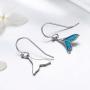 Mermaid Tail Drop Dangle Earrings, 925 Sterling Silver Mermaid Tail Ring Ocean Sea Whale’s Tail Earrings for Women Girls