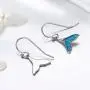 Mermaid Tail Drop Dangle Earrings, 925 Sterling Silver Mermaid Tail Ring Ocean Sea Whale’s Tail Earrings for Women Girls