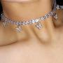 FONJOSN Hip Hop Rhinestone Butterfly Pendant Necklace Women Charm Choker Necklaces