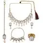 Efulgenz Fashion Chunky Crystal Oxidized Gold Statement Choker Necklace Earrings Bracelet Maangtikka Ring Set Costume Jewelry Efulgenz Fashion Chunky Crystal Oxidized Gold Statement Choker Necklace Earrings Bracelet Maangtikka Ring Set Costume Jewelry