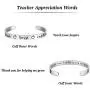 Teacher Appreciation Gift - Stainless Steel Teach Love Inspire Cuff Bangle Bracelet for Women, Jewelry for Teachers, Birthday Gifts for Teachers, Thank You for Helping Me Grow Gift