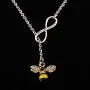 FUSTMW Crystal Bumblebee Pendant Necklace Infinity Love Charm Flying Honeybee Insect Jewelry Gifts (fts 3-8inch Wrist bee Bracelet) FUSTMW Crystal Bumblebee Pendant Necklace Infinity Love Charm Flying Honeybee Insect Jewelry Gifts (fts 3-8inch Wrist bee Bracelet)