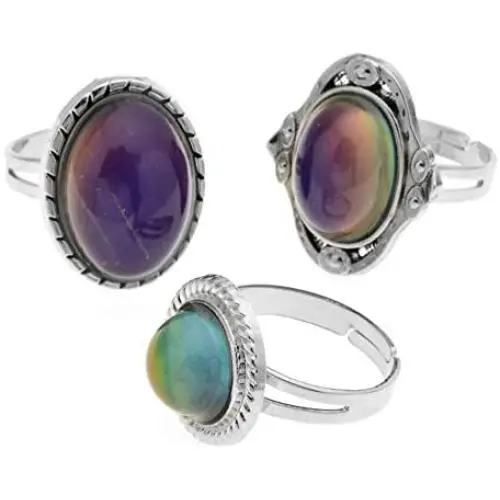 LUBINGSHINE 3Pcs Mood Ring Adjusable Size Original Oval Color Changing Ring Set Ring Jewelry LUBINGSHINE 3Pcs Mood Ring Adjusable Size Original Oval Color Changing Ring Set Ring Jewelry