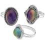LUBINGSHINE 3Pcs Mood Ring Adjusable Size Original Oval Color Changing Ring Set Ring Jewelry