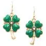Rosemarie & Jubalee Womens Lucky 4 Leaf Clover Shamrock St Patricks Day Enamel Dangle Earrings, 1.25'' Rosemarie & Jubalee Womens Lucky 4 Leaf Clover Shamrock St Patricks Day Enamel Dangle Earrings, 1.25''