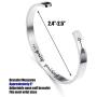 Sllaiss 4 Pcs Inspirational Bracelets Stainless Steel Cuff Bangle Bracelet for Women Men Engraved Motivational Friendship Encouragement Bracelet Graduation Gifts