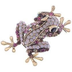Alilang Czech Crystal Rhinestone Synthetic Emerald Golden Frog Fashion Jewelry Pin Brooch
