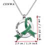 CENWA Organ Donors Green Ribbon Charm Necklace Organ Donor Gift Organ Donation Awareness Kidney Donor Thank You Gift