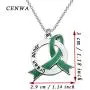 CENWA Organ Donors Green Ribbon Charm Necklace Organ Donor Gift Organ Donation Awareness Kidney Donor Thank You Gift
