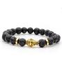 Jovivi 8MM Unisex Black Lava/Tiger Eye/Lapis/Turquoise Energy Stone Mala Beads Stretch Bracelets