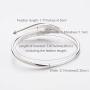 SA SILVERAGE 925 Sterling Silver Feather Bracelet Bangles For Women Vintage Style Adjustable Cuff Jewelry