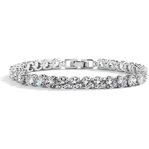 Mariell Glamorous Platinum Silver 6 1/2'' Petite Size CZ Bridal Tennis Bracelet - Ideal for Smaller Wrist!