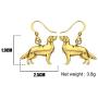 WEVENI Alloy Cute Golden Retriever Dog Earrings Gold Silver plated Dangle Drop Pet Jewelry For Women Girls Ladies Gifts