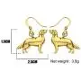 WEVENI Alloy Cute Golden Retriever Dog Earrings Gold Silver plated Dangle Drop Pet Jewelry For Women Girls Ladies Gifts