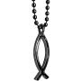 FORGIVEN JEWELRY Jesus Fish Large Ichthus GunmetalColor Finish Necklace