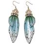 4 Pairs Multicolored Butterfly Wing Dangle Earrings Elegant Acrylic Insect Drop Earrings Crystal Dragonfly Wing Earrings for Women Girls Jewelry