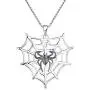 YL Spider Necklace 925 Sterling Silver Personality Tarantula Web Charms Pendant Cobweb Halloween Insect Jewelry