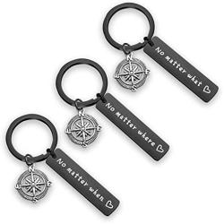 WUSUANED No Matter What Where When Compass Best Friend Keychain Set Long Distance Friendship Gift For Sister Best Friends