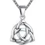 Stainless Steel Celtic Knot Irish Triquetra Lucky Love Pendant (LARGE) Necklace, 24'' Chain, aap126 Stainless Steel Celtic Knot Irish Triquetra Lucky Love Pendant (LARGE) Necklace, 24'' Chain, aap126