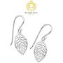 Big Apple Hoops - Mothers Day Sterling Silver Filigree Leaf Drop Dangle Earrings, Small Size, Thai Silver Earrings