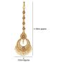 MUCH-MORE Light Weighted Gold Polish Kundan Work Maang Tikka for Girls & Women