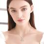 YFN Sterling Silver Celtic Triangle Trinity Knot Necklace Heart Rose Pendant Good Luck Irish Jewelry for Women Gifts