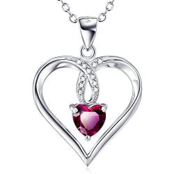 YFN Heart Necklace Sterling Silver Cubic Zirconia Pendant for Women Mothers Day Jewelry Gifts