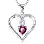 YFN Heart Necklace Sterling Silver Cubic Zirconia Pendant for Women Mothers Day Jewelry Gifts