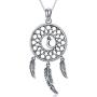Waysles Dream Catcher Necklace for Women, S925 Sterling Silver Pendant with Moon and Feather Necklace Lucky Jewelry Gifts for Her