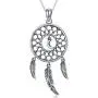 Waysles Dream Catcher Necklace for Women, S925 Sterling Silver Pendant with Moon and Feather Necklace Lucky Jewelry Gifts for Her