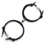 Raintoad Couple Bracelets Magnetic Charm Pendants Braided Rope Bracelet with Magnetic Bells Vows of Eternal Love Charms 2 PCS for Women Men