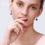 T400 Blue Purple Green White Gold Crystal Jewelry Set with Heart Pendant Necklace and Drop Earrings Birthday Gift for Women