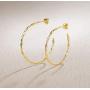 FANCIME Yellow Gold Plated 925 Sterling Silver Large Big Twisted Open Half Hoop Earrings Dainty Fine Jewelry Gifts for Women, 35 mm