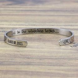 Joycuff Graduation Gifts for Her High School Grade Jewelry Inspirational Mantra Cuff Bracelet