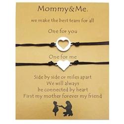 Binami Mother Daughter Bracelets Set for 2 Mommy and Me Heart Matching Bracelets Jewelry Gift for Mom Daughter