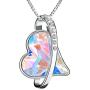 ANESIDORA Forever Love Heart Pendant Necklace Jewelry Gifts for Women, Made with Crystals from Swarovski 18K White Gold Plating, 18''+ 2''