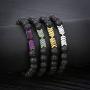 SEVENSTONE 8mm Lava Rock Bead Arrow Diffuser Natural Stone Bracelet Yoga Beads Elastic Jewelry Set for Women Men