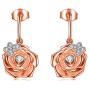 POTOPYY 925 Sterling Silver Rose Flower Dangle Earrings Butterfly Dainty Drop Earrings Jewelry Gifts for Women Girls Birthday