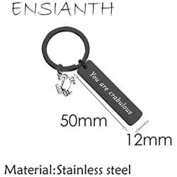 ENSIANTH Funny Crab Keychain You Are Crabulous Keychain Crab Jewelry for BFF Traveler Gift
