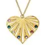 MyNameNecklace Personalized Family Heart Shape Engraved Love Necklace with or without Birthstones Precious Metal-Custom Made Mother Day Gift for Mom Wife