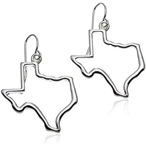 PammyJ Silvertone State of Texas Dangle Earrings PammyJ Silvertone State of Texas Dangle Earrings