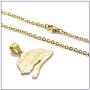 Fusamk Fashion Plated 18K Gold Senegal Map Pendant Necklace,20'' Chain