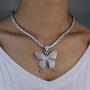GVUSMIL Large Butterfly Y Pendant Necklaces Dainty Chain Necklace Fashion Jewelry Women Girls Gift for Her