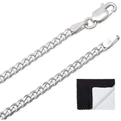 1mm-16mm Solid .925 Sterling Silver Flat Cuban Link Curb Chain Necklace or Bracelet