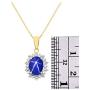 RYLOS Necklaces for Women 925 Silver Princess Diana Inspired Necklace Gemstone & Genuine Diamonds Pendant With 18'' Chain 9X7MM Birthstone Womens Jewelry Gold Necklaces For Women