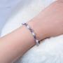 CiNily Adjustable Tennis Bracelet-Oval or Flower Shape White Gold/Sterling Silver Plated Opal Bracelet for Women Girls Gemstone Bracelets