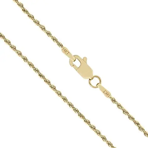 Honolulu Jewelry Company 14K Solid Yellow Gold Rope Chain Necklace