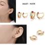 FANCIME 14K Solid Yellow Gold Genuine Amethyst Peridot Topaz Citrine Garnet Tiny/Small Hinged Huggie Cartilage Hoop Earrings Gemstone Dainty Delicate Fine Jewelry for Women Girls 12mm 15mm