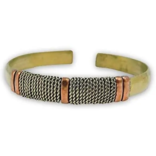 Handmade Tibetan Three Metal Medicine/Healing Bracelet from Nepal Adjustable Handmade Tibetan Three Metal Medicine/Healing Bracelet from Nepal Adjustable
