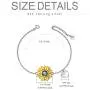 LONAGO 925 Sterling Silver Sunflower Bracelet Daisy Flower Jewelry You are My Sunshine Link Chain Gift for Women Mom